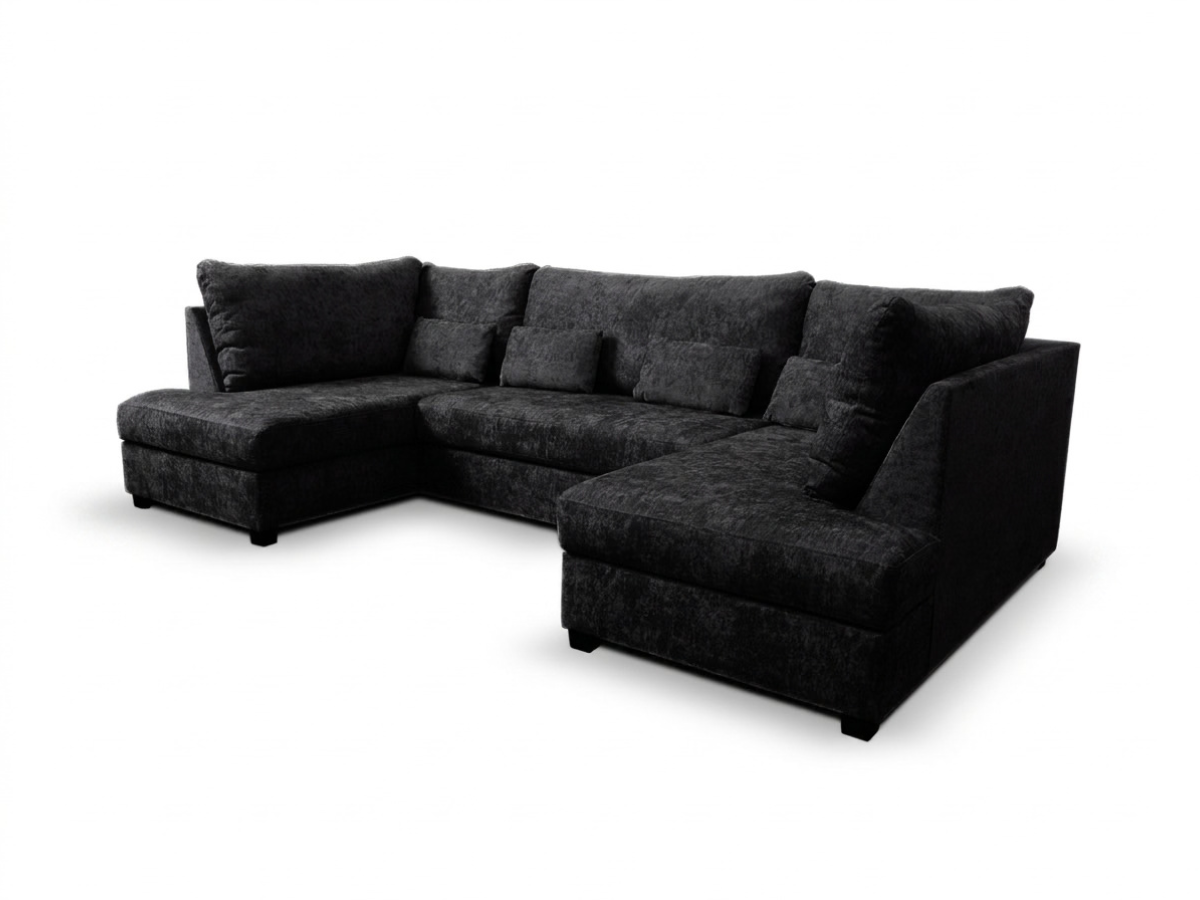 Meridian U Shape Corner Sofa Bed Storage Alaska Chenille