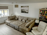 Meridian pull out sofa bed with Storage Chenille Truffle