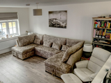 Meridian pull out sofa bed with Storage Chenille Truffle