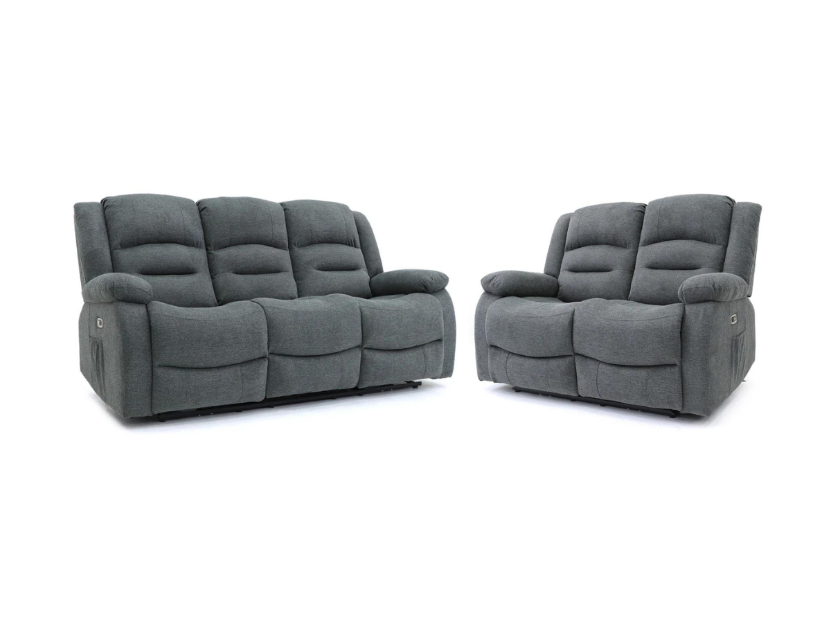 Naples 3+2 Electric Recliner Sofas Chenille Fabric