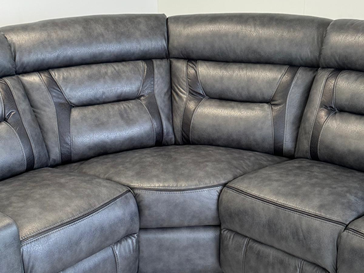 Nova electric recliner corner sofa grey leather