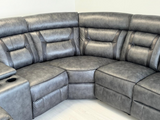 Nova electric recliner corner sofa grey leather