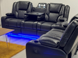 Orlando electric recliner sofa set 3+2 B black Leather