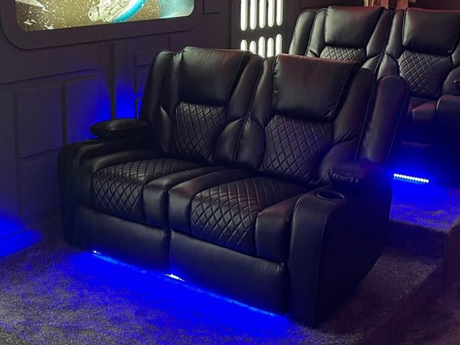 Orlando electric recliner sofa set 3+2 B black Leather