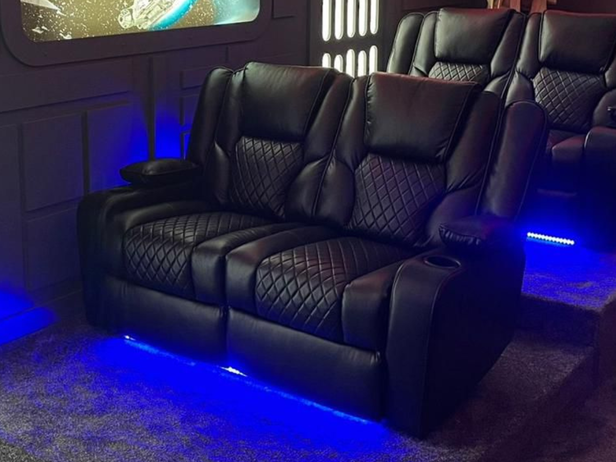 Orlando 2 Seater Electric Recliner Sofa Black 