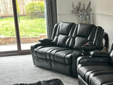 Orlando 2 Seater Electric Recliner Sofa Black 