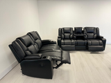 Orlando electric recliner sofa set 3+2 black Leather