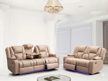 Orlando electric recliner sofa set 3+2 mocha Leather