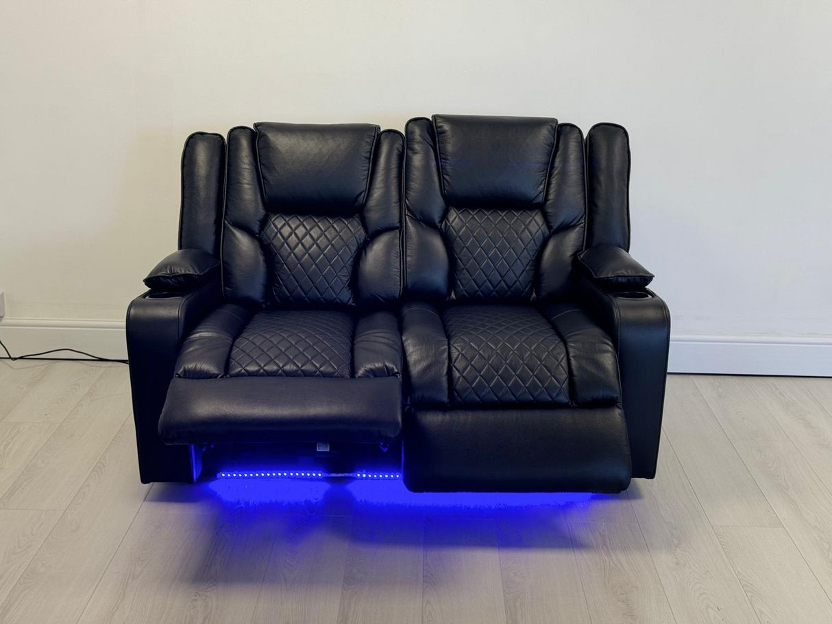 leather 2 seater recliner sofa