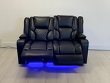 leather 2 seater recliner sofa