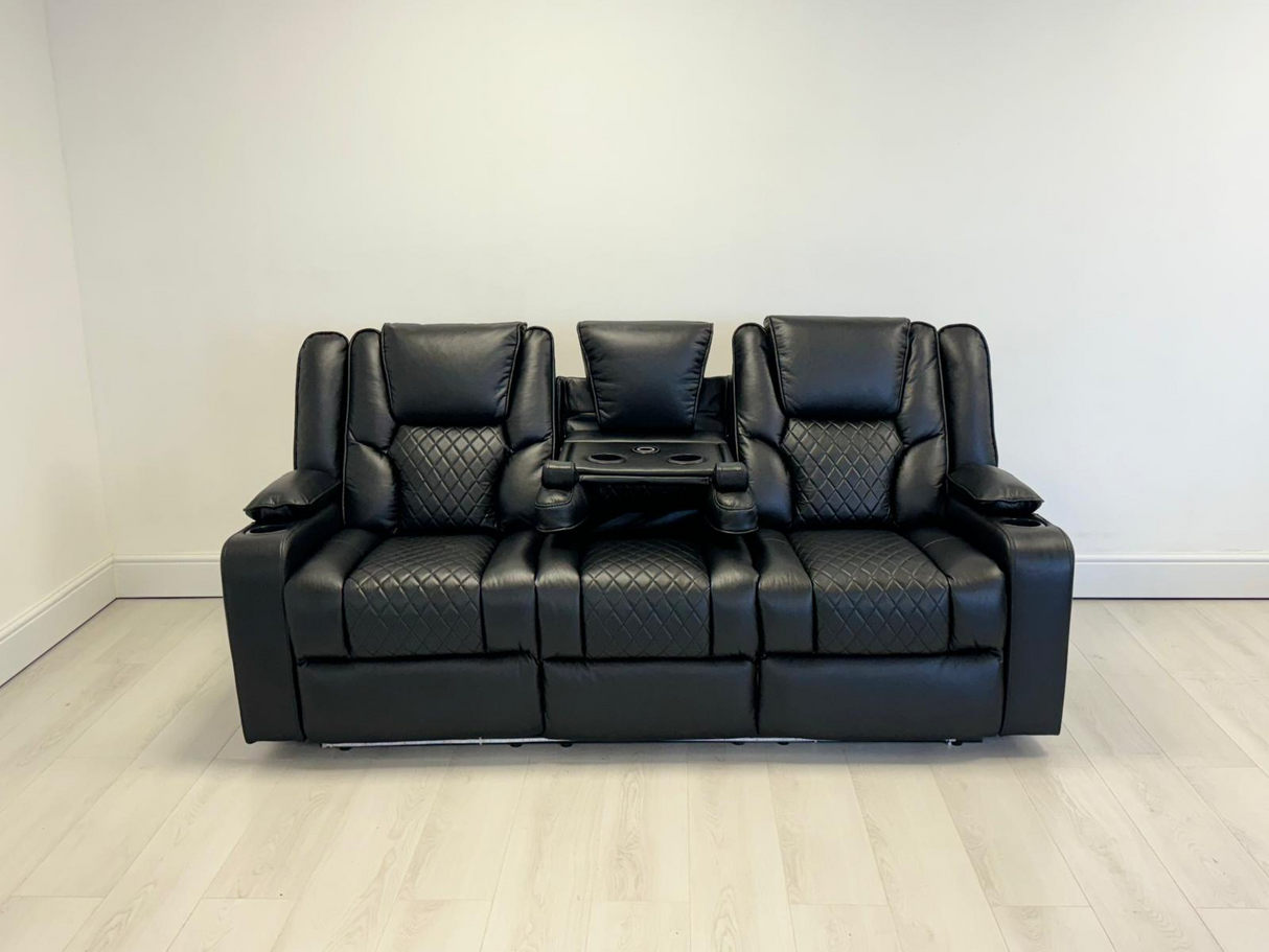 3 seater leather reclining sofa