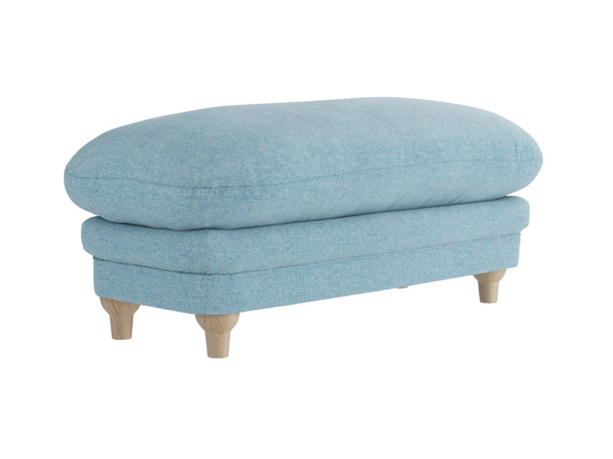 Plumpton Blue Footstool Duck Egg Chenille