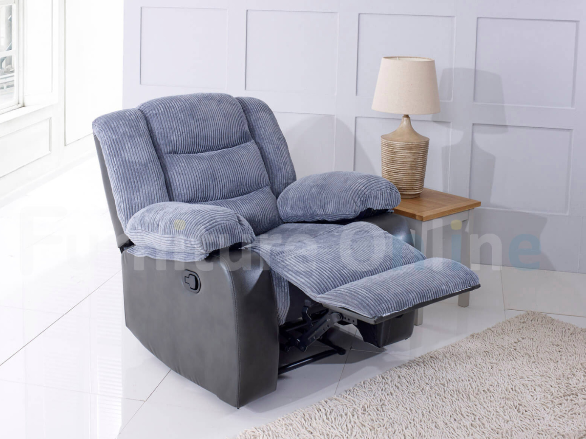 Grey cord recliner sale chair