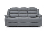 Roma Recliner Grey Leather 3 Seater Sofa