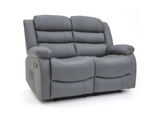 Roma Recliner Grey Leather 2 Seater Sofa