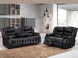 Roma Series 2 Set 3+2 Seater Recliner Sofa Black Classic Leather
