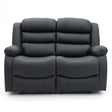 Sorrento 2 seater leather recliner sofa black