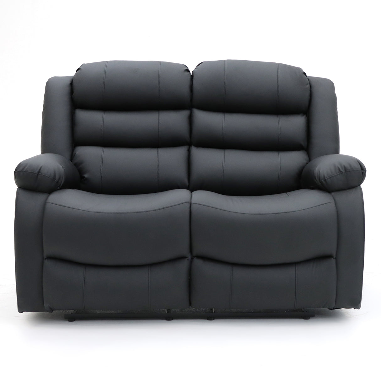 Sorrento 2 seater leather recliner sofa black