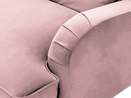 Rupert Chaise Sofa Plush Velvet Pink