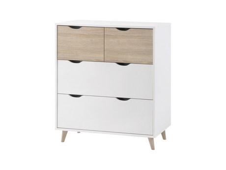 Stockholm 4 Drawer Chest White Oak