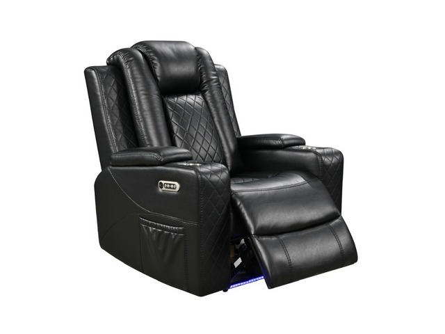 Sianna Electric Recliner Armchair Black Air Leather