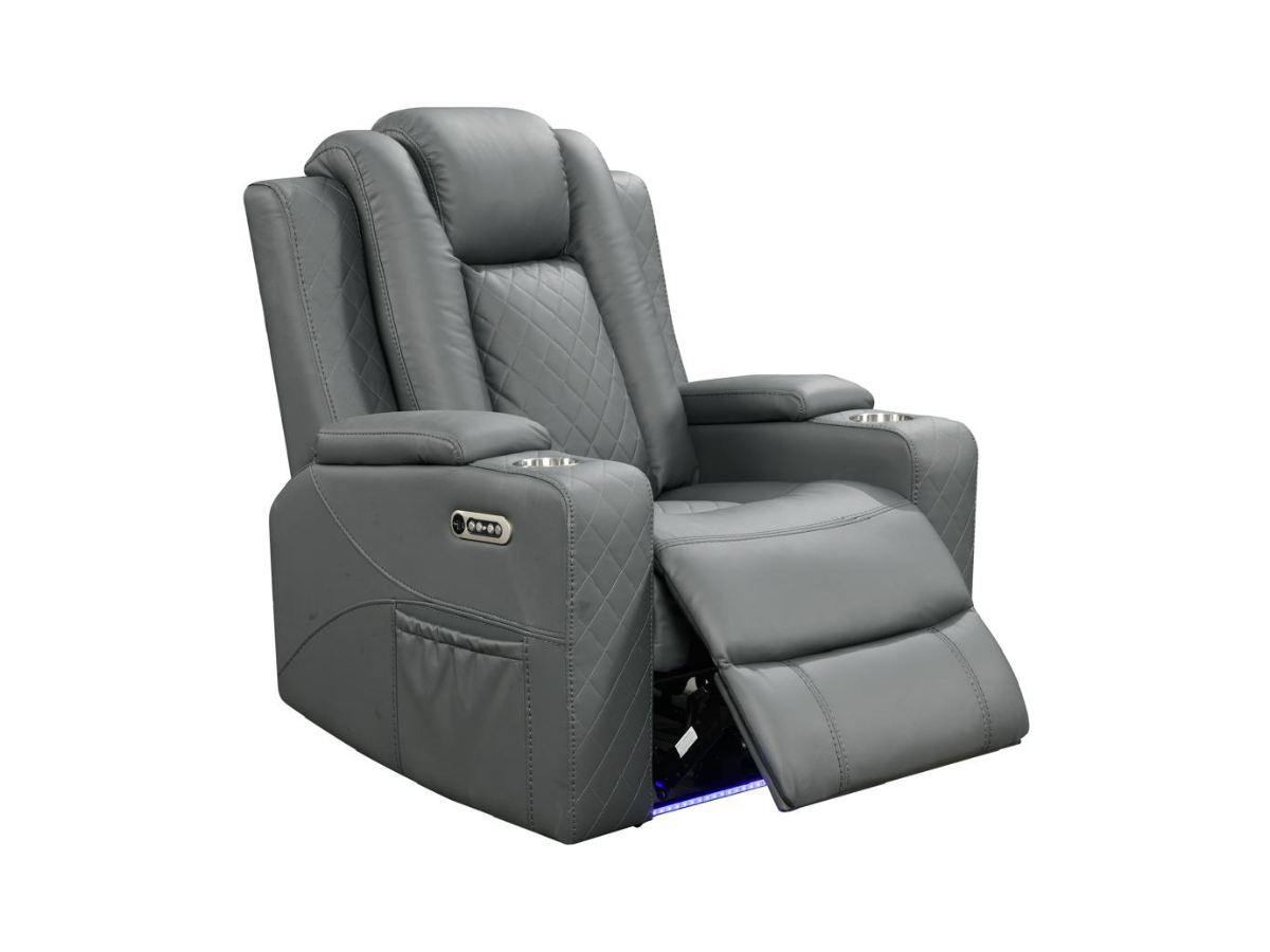 Sianna Electric Recliner Armchair Grey Air Leather