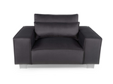 Sloane Luxury Large Armchair with Cushion Plush Velvet Black