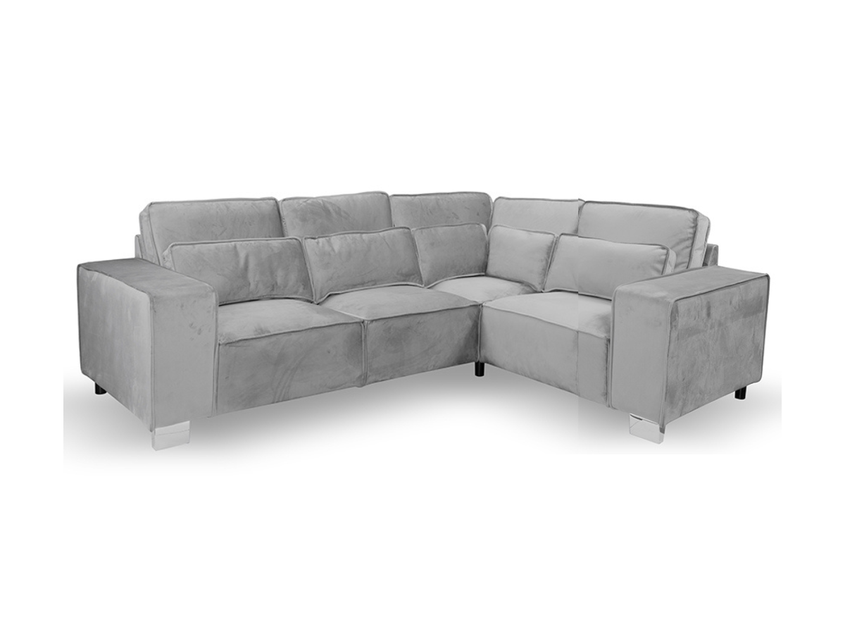 Sloane  4 Seater Corner Sofa Right Facing Silver