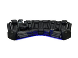 Smart Series 1 Electric Recliner Corner Sofa Black Aire Leather