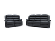 Sorrento 3+2 Seater Recliner Sofa Set Black Classic Faux Leather