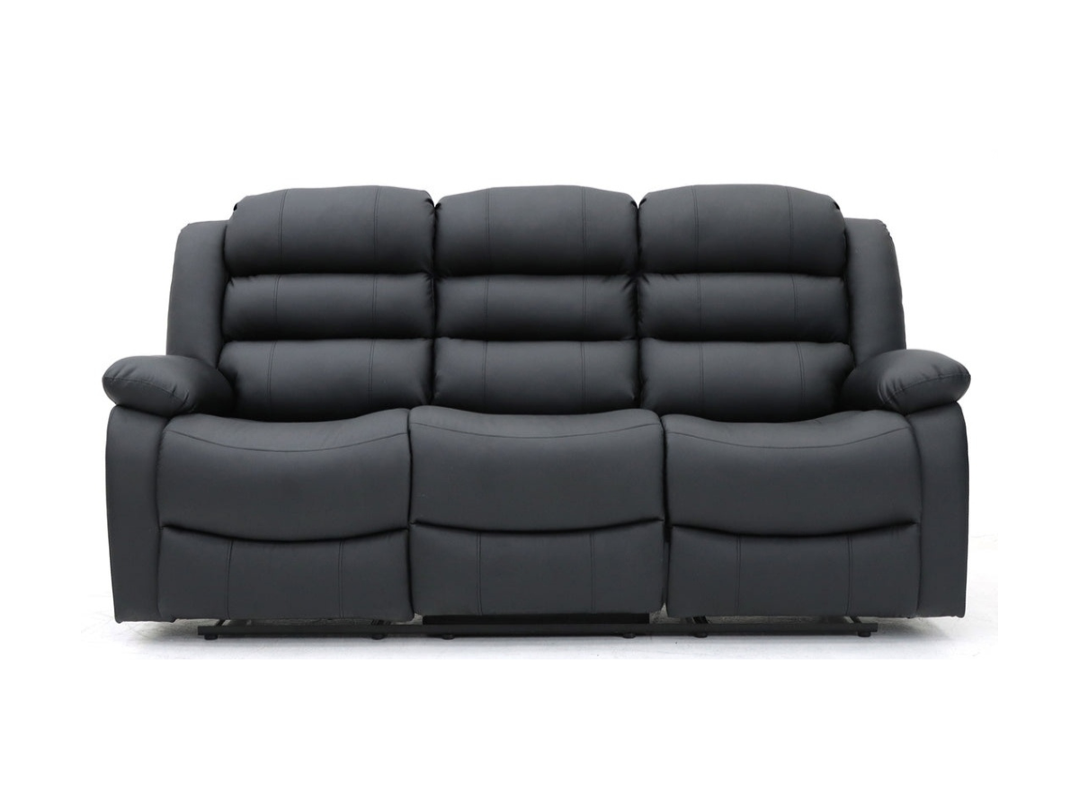 Sorrento 3+2 Black Leather Recliner Sofas Furniture Direct Online