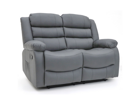 Sorrento 2 Seater Relining Sofa Grey leather pay weekly couch