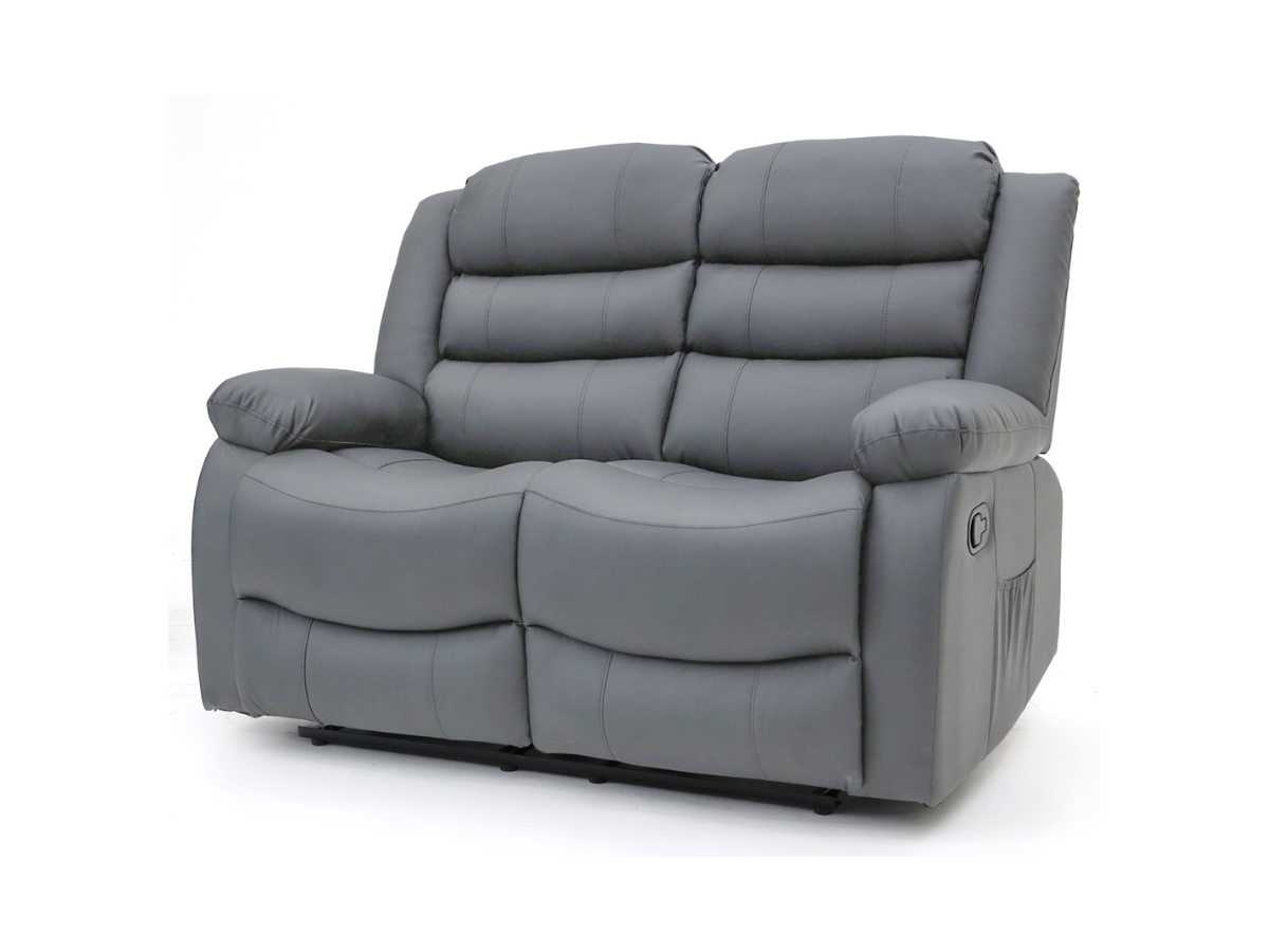 Roma Series 2 Recliner 2 Seater Sofa Grey Aire Leather