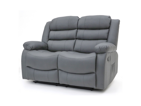 Roma Series 2 Recliner 2 Seater Sofa Grey Aire Leather