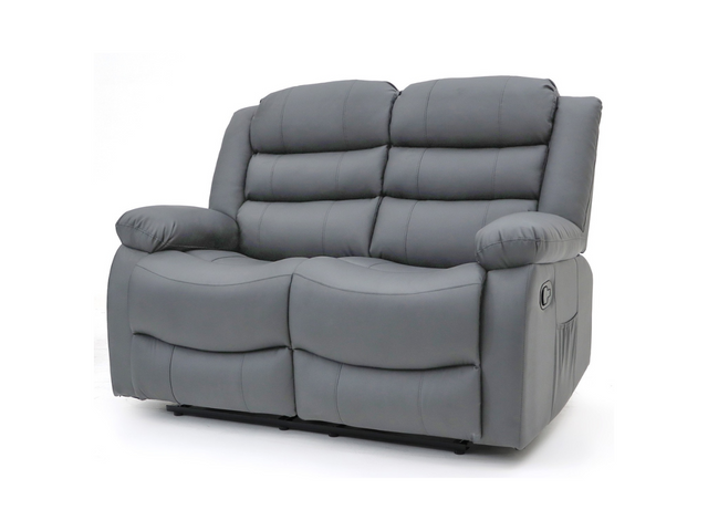 Roma Series 2 Recliner 2 Seater Sofa Grey Aire Leather