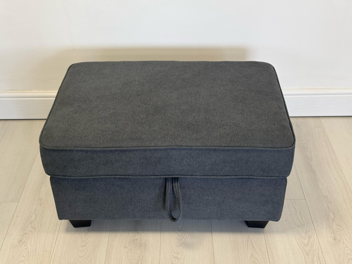 Sorrento Storage Ottoman Grey Chenille