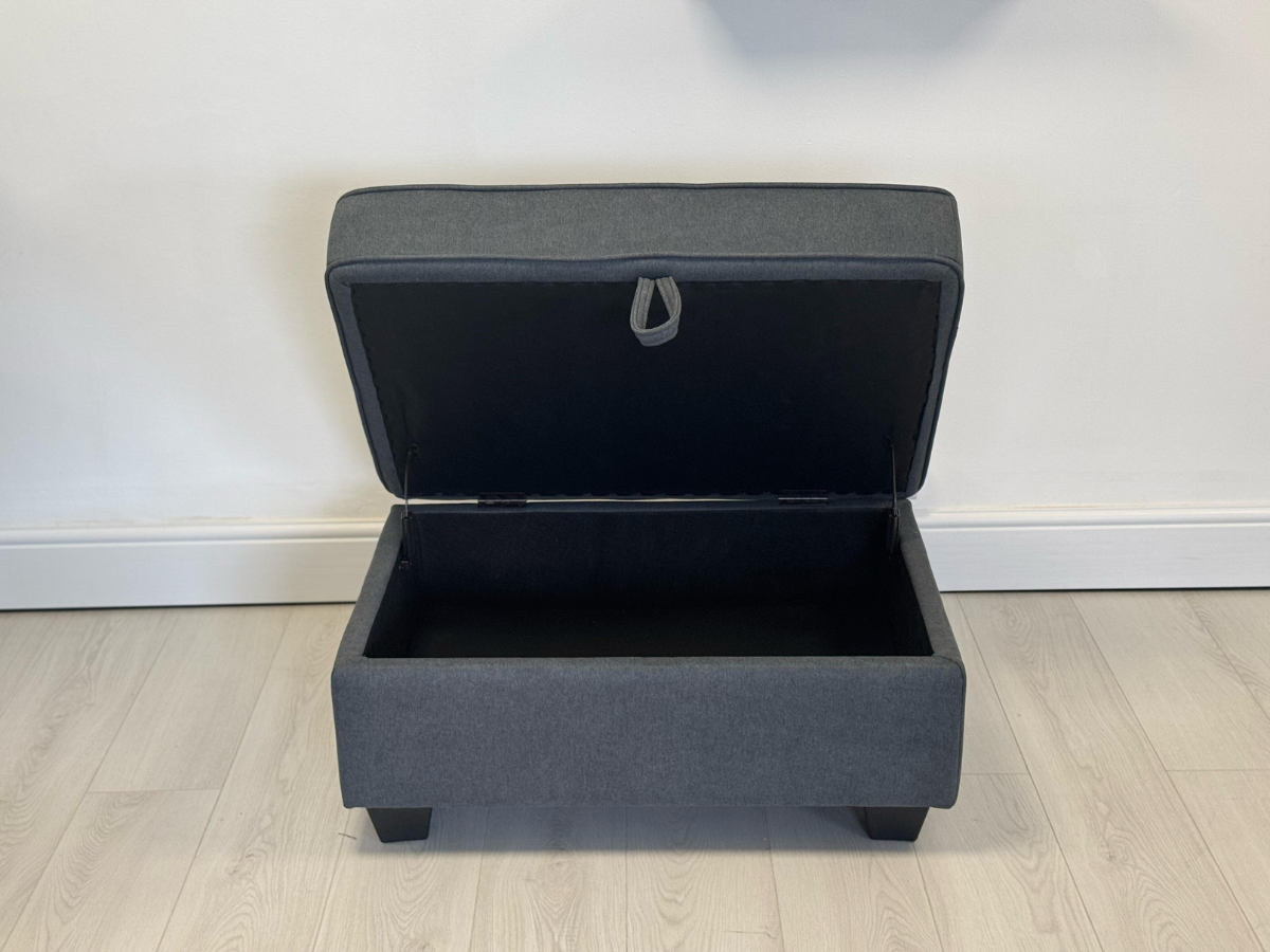 Sorrento Storage Ottoman Grey Chenille