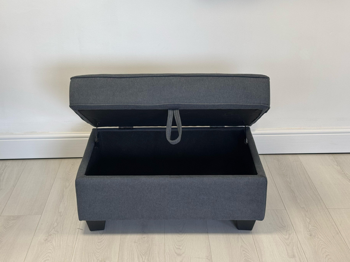 Sorrento Storage Ottoman Grey Chenille