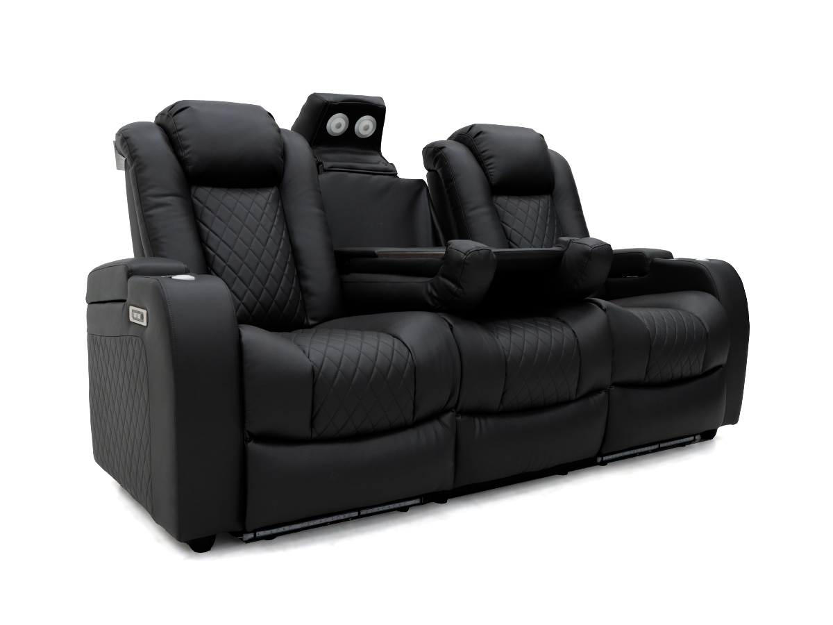 Tech 8 Smart 3 Seater Electric Recliner Sofa Black Furniture Direct Online