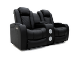 Tech 8 Smart 2 seater electric recliner sofa black leather