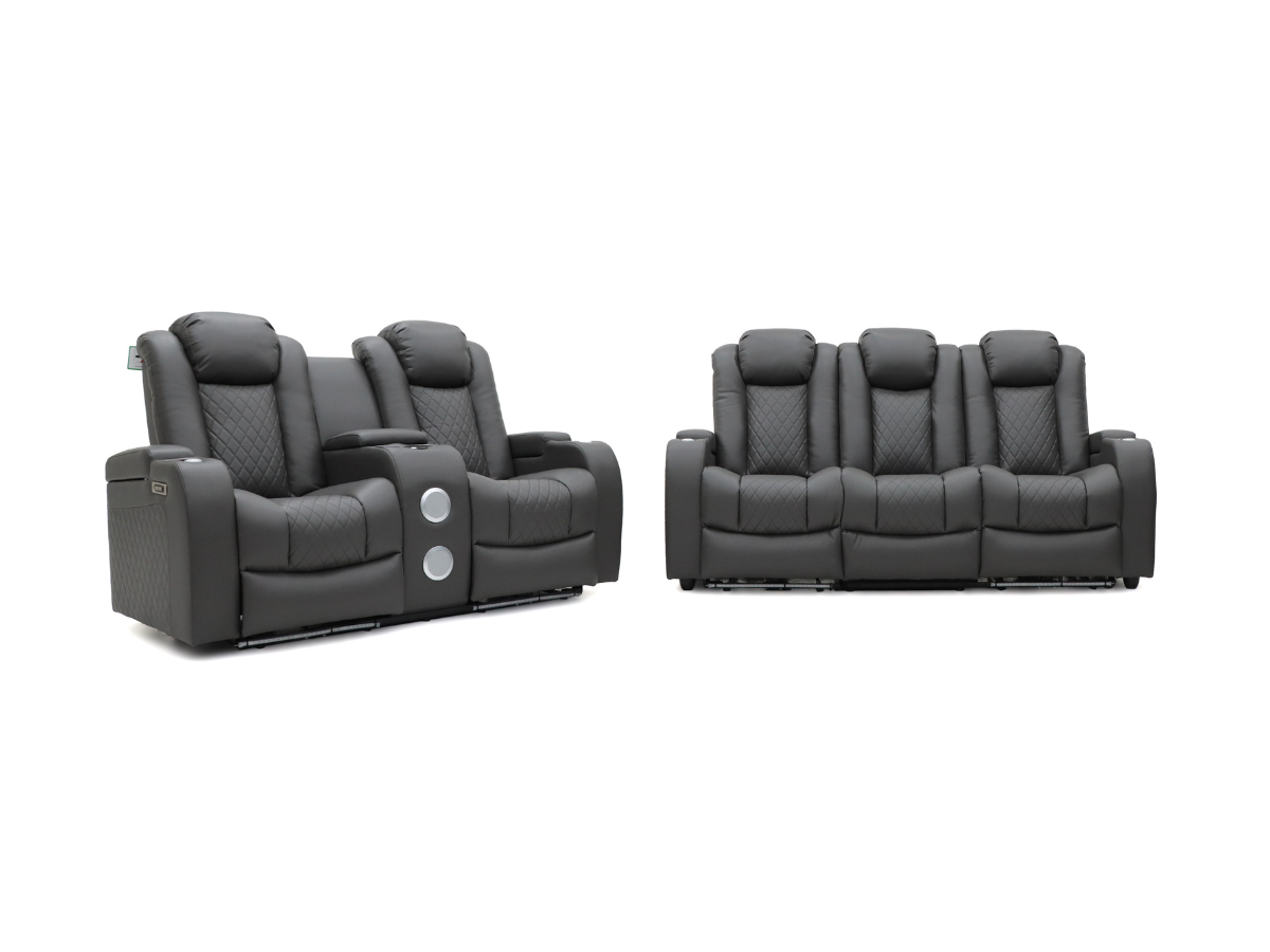 Tech 8 Smart 3+2 Electric Recliner Sofa Set Aire Leather