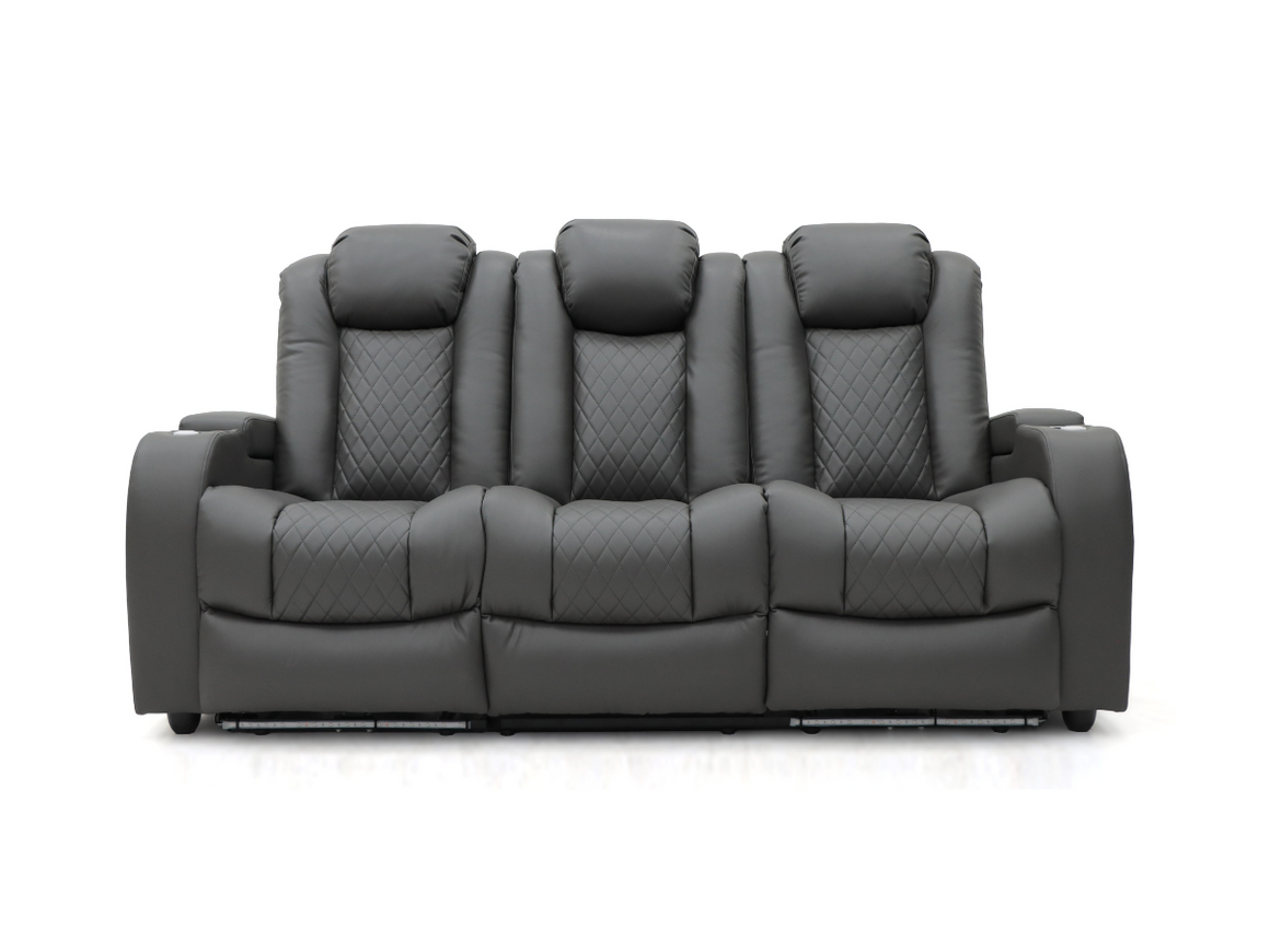Tech 8 Smart 3+2 Grey Recliner Sofa Set | Electric Recliner Sofa