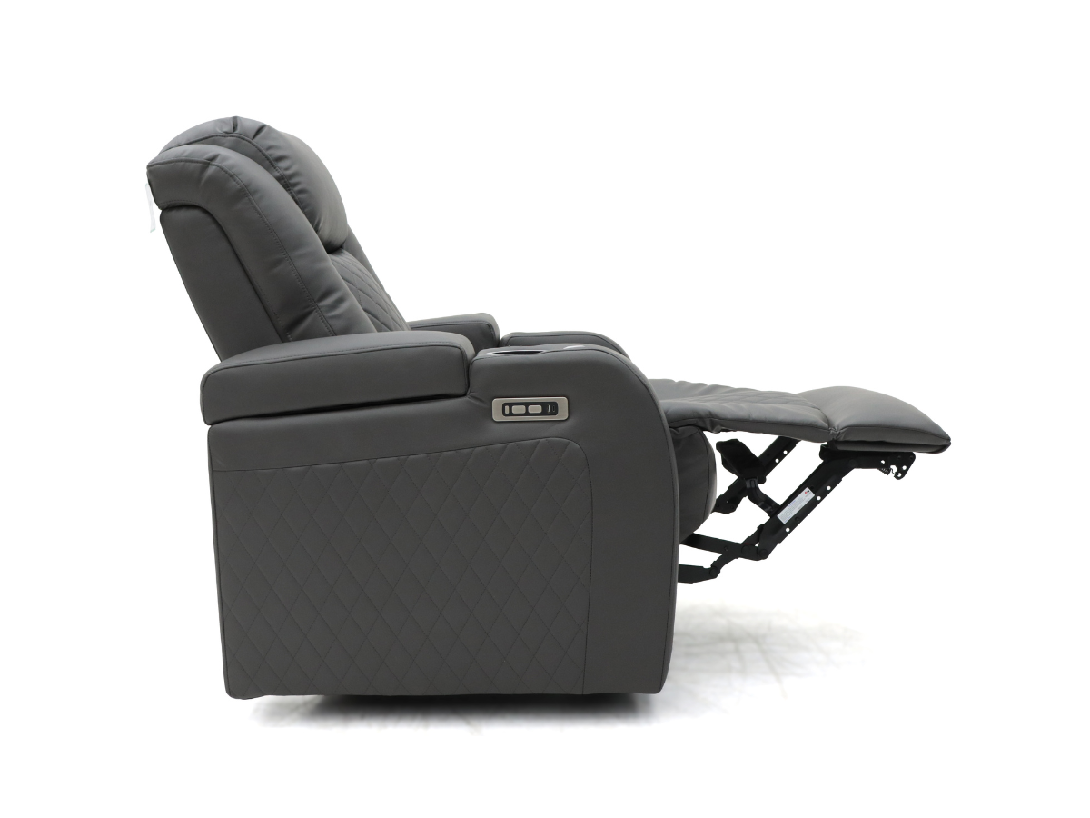 Tech 8 Smart Cinema Recliner Armchair Grey Faux Leather