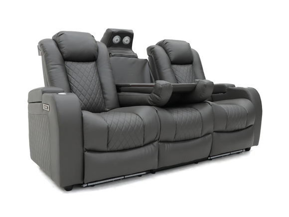 Tech 8 Smart 3 Seater Recliner Sofa Grey | Electric Recliner Sofa