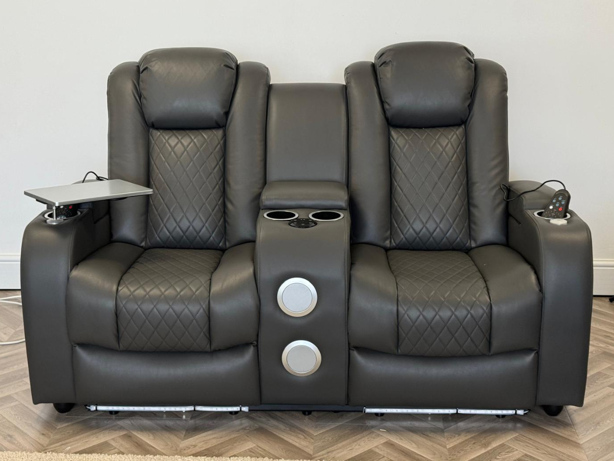 Tech 8 Smart Grey 2 Seater Electric Recliner Sofa