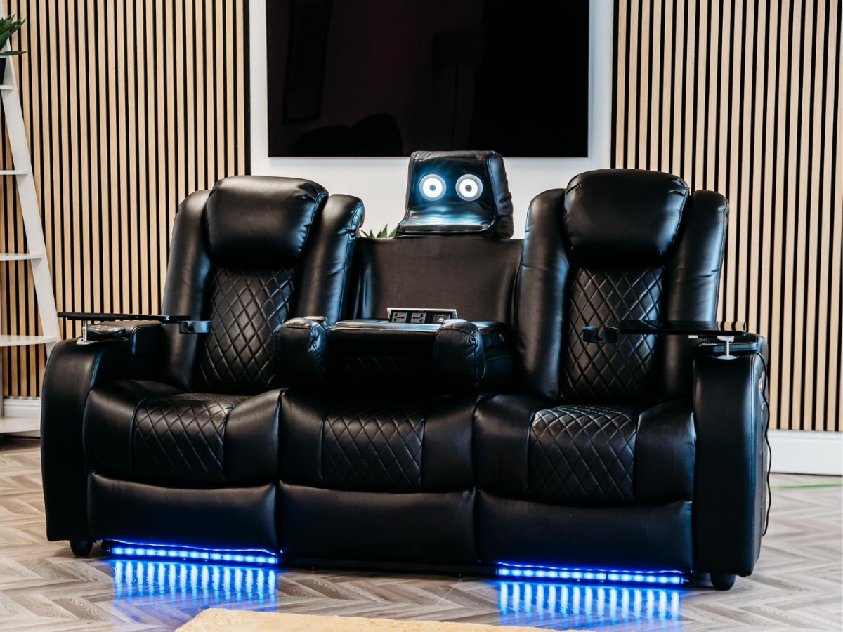 Tech 8 Smart 3 Seater Electric Recliner Sofa Black