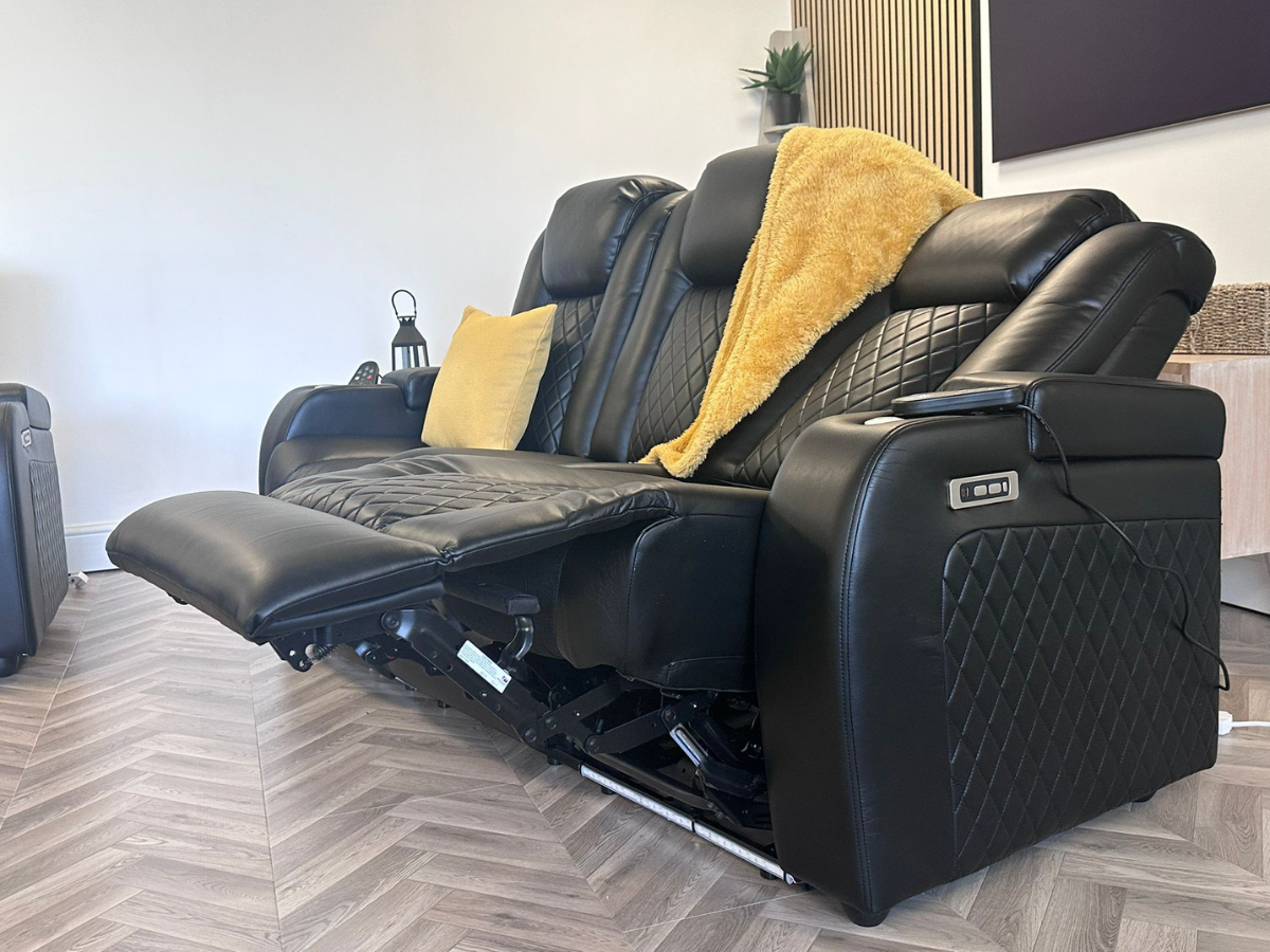 leather 3 seater electric recliner sofa for sale