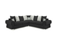 Verona 5 Seater Corner Fabric Black Sofa