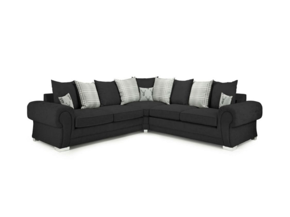 Verona Double Corner Black Sofa Furniture Direct Online