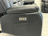 Vinson 3+2+1 Electric Recliner Sofa Set Black Aire Leather